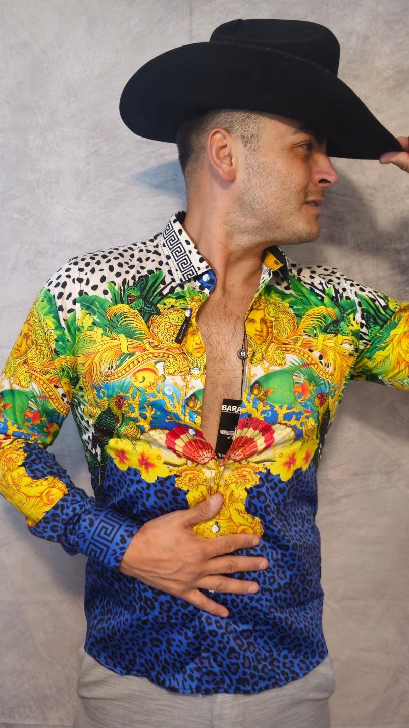 South Beach Rhinestone Long Sleeve Shirt – Gera Hurtado Productions