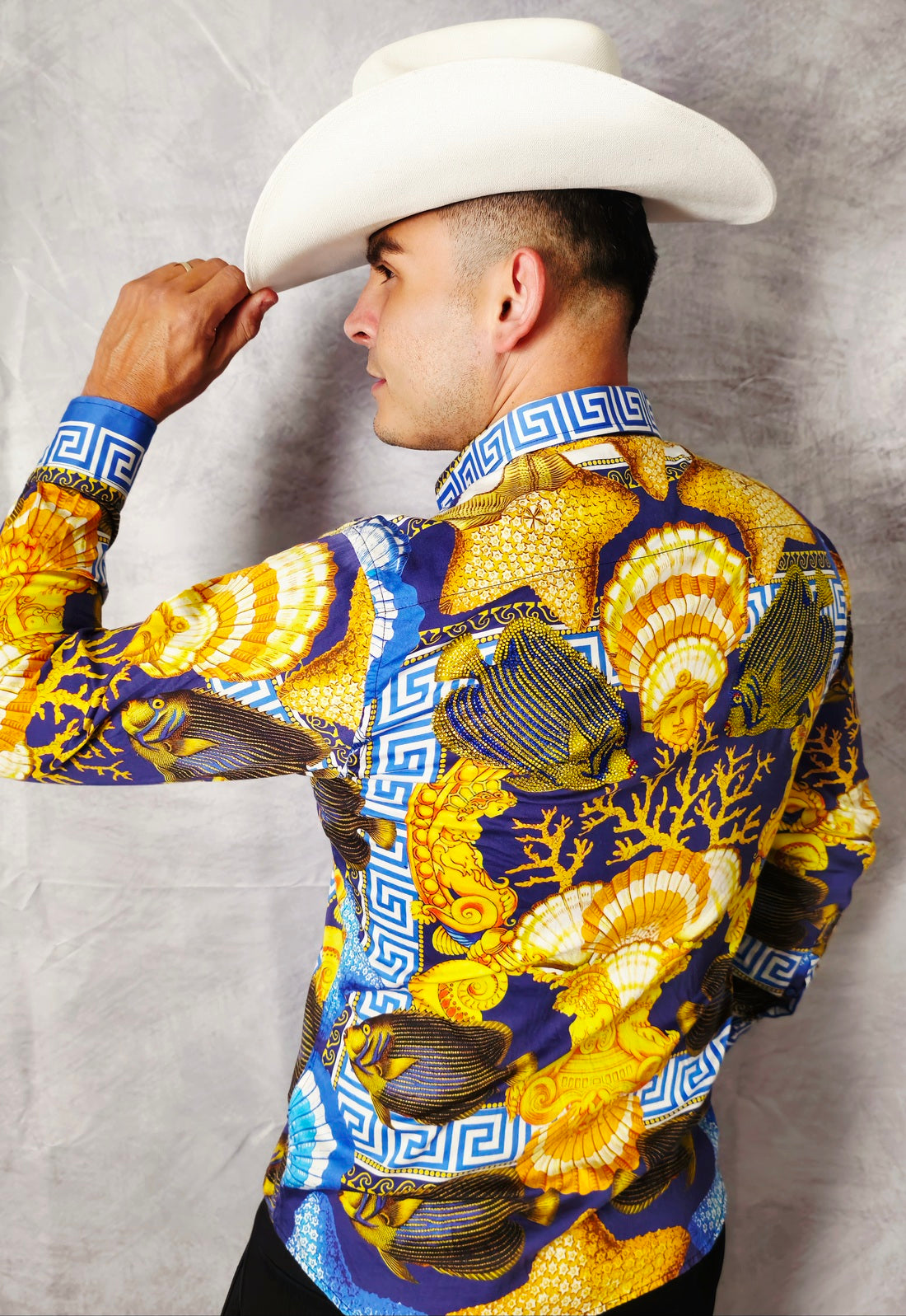 BLUE AND WITH LONG SLEEVE SHIRT