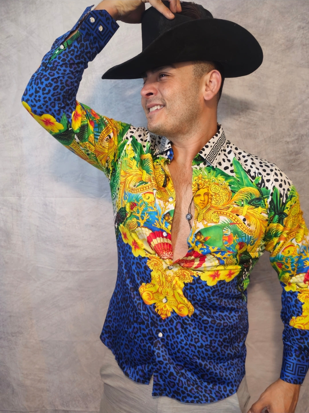 South Beach Rhinestone Long Sleeve Shirt