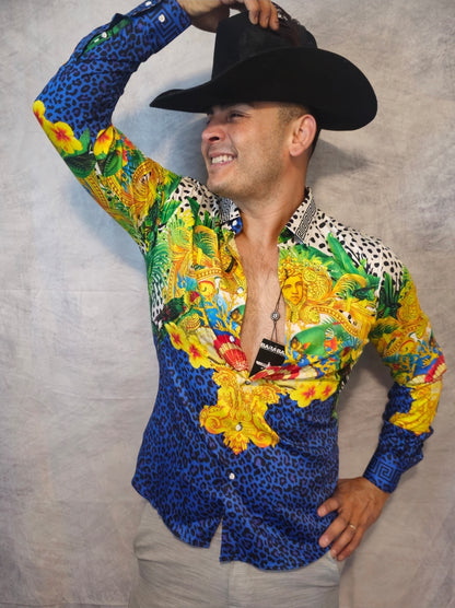 South Beach Rhinestone Long Sleeve Shirt