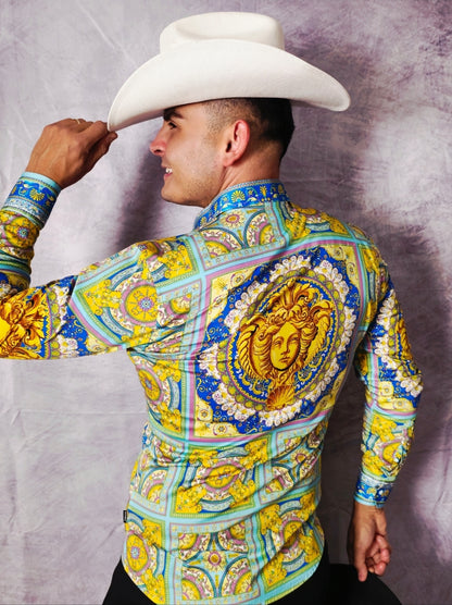 GREEN AND WITHE LONG SLEEVE SHIRT