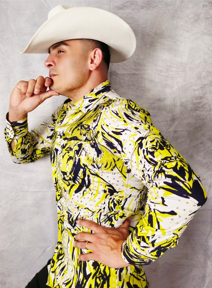 LION YELLOW LONG SLEEVE SHIRT