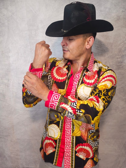 Oxford Rhinestone Long Sleeve Shirt