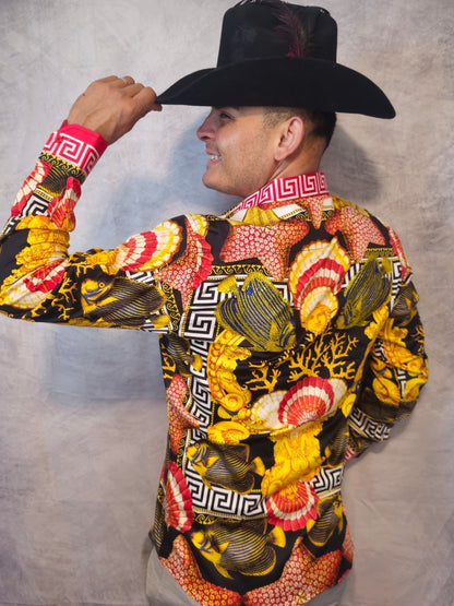 Oxford Rhinestone Long Sleeve Shirt